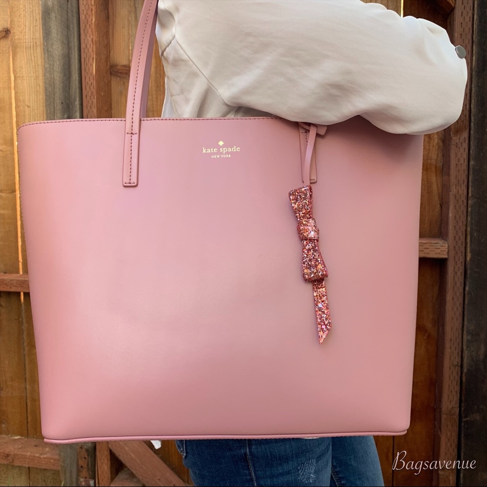 Kate spade Karla tote seton drive dusty peony bow - Picture 1 of 8